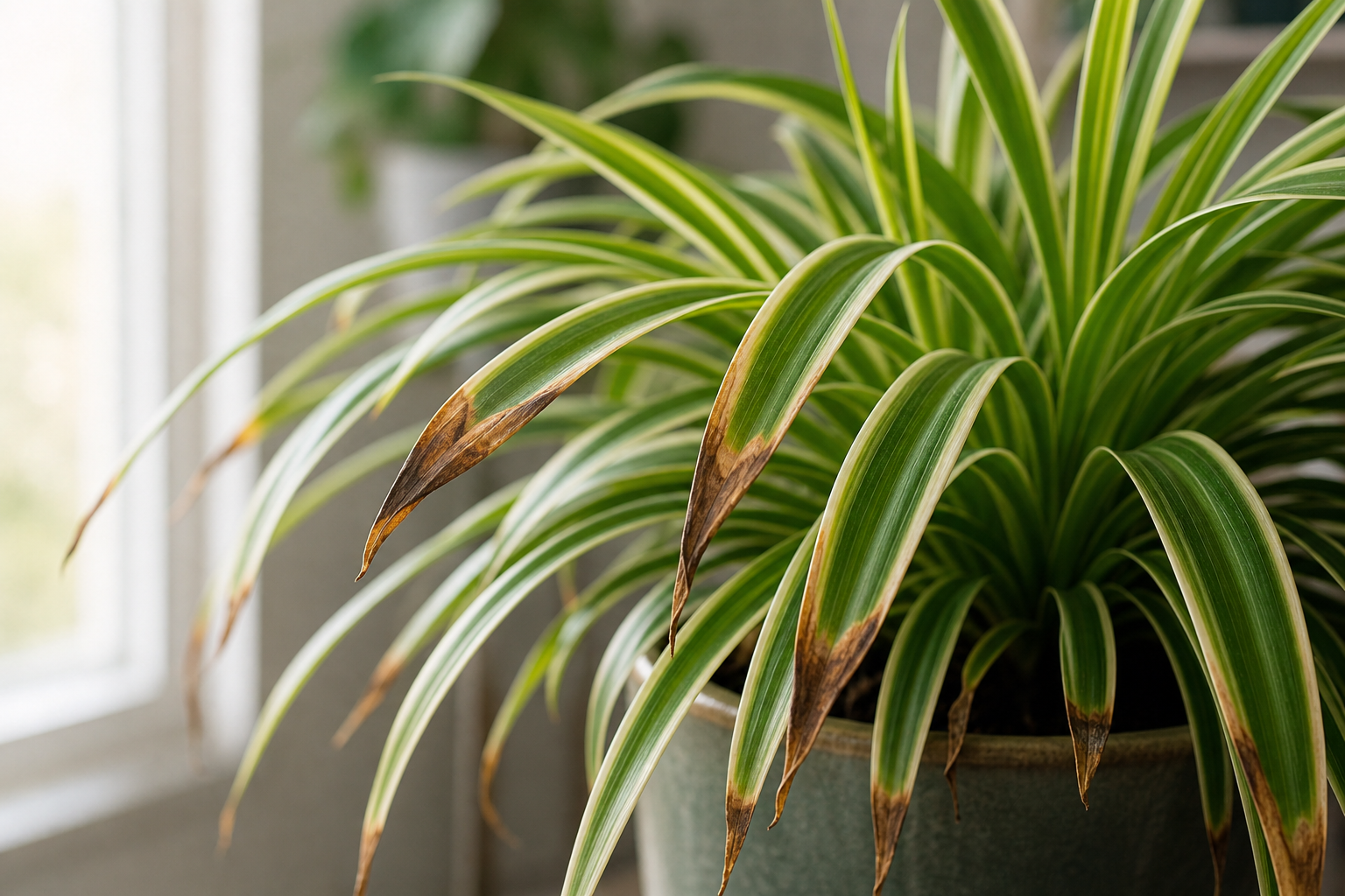 Brown Tips on Houseplants: What They Mean plant symptom example
