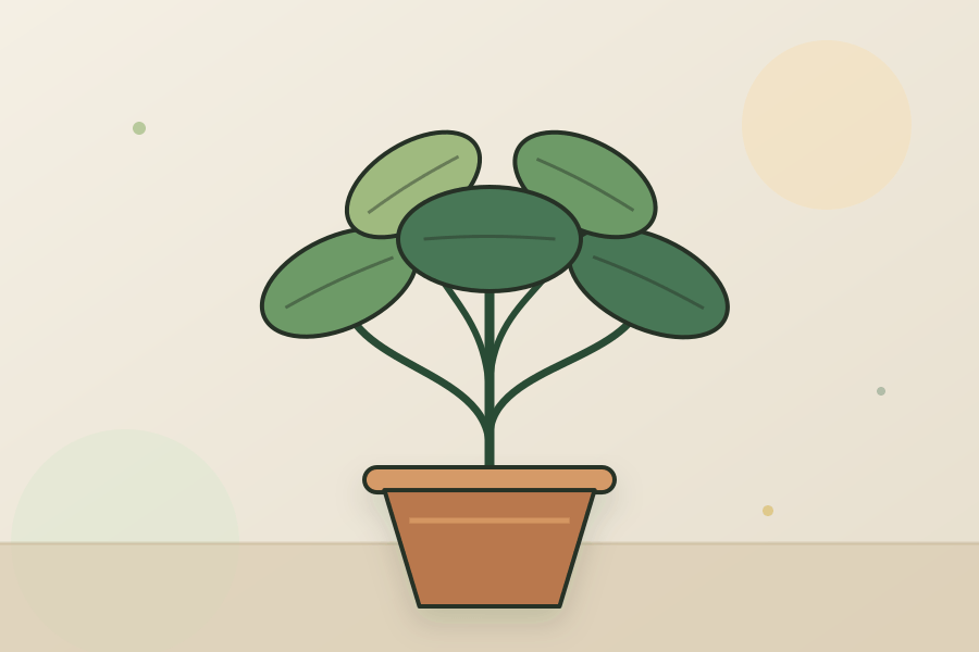 Oxalis houseplant leaves